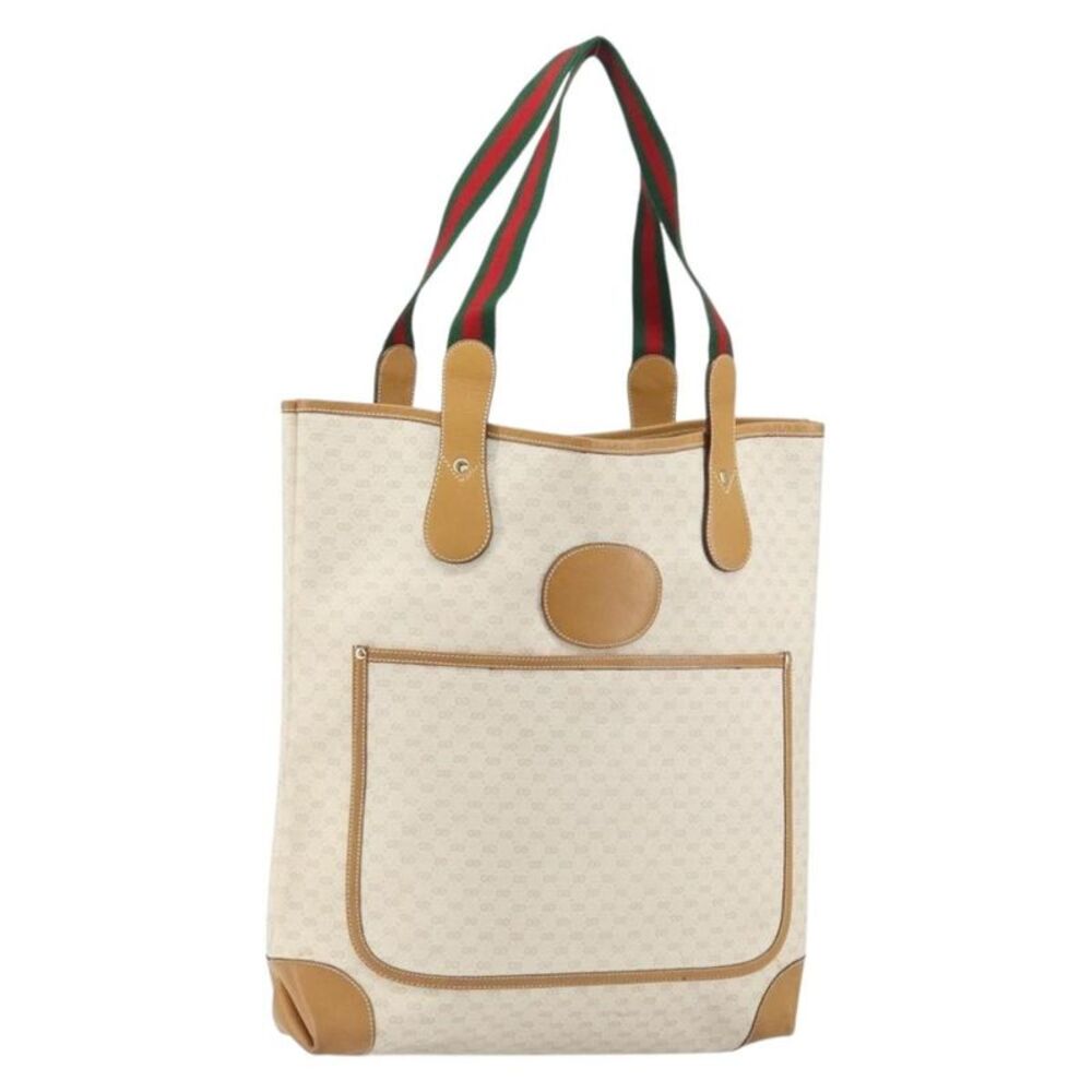 Gucci Vintage Tote Canvas White Pvc Tote Bag Bag